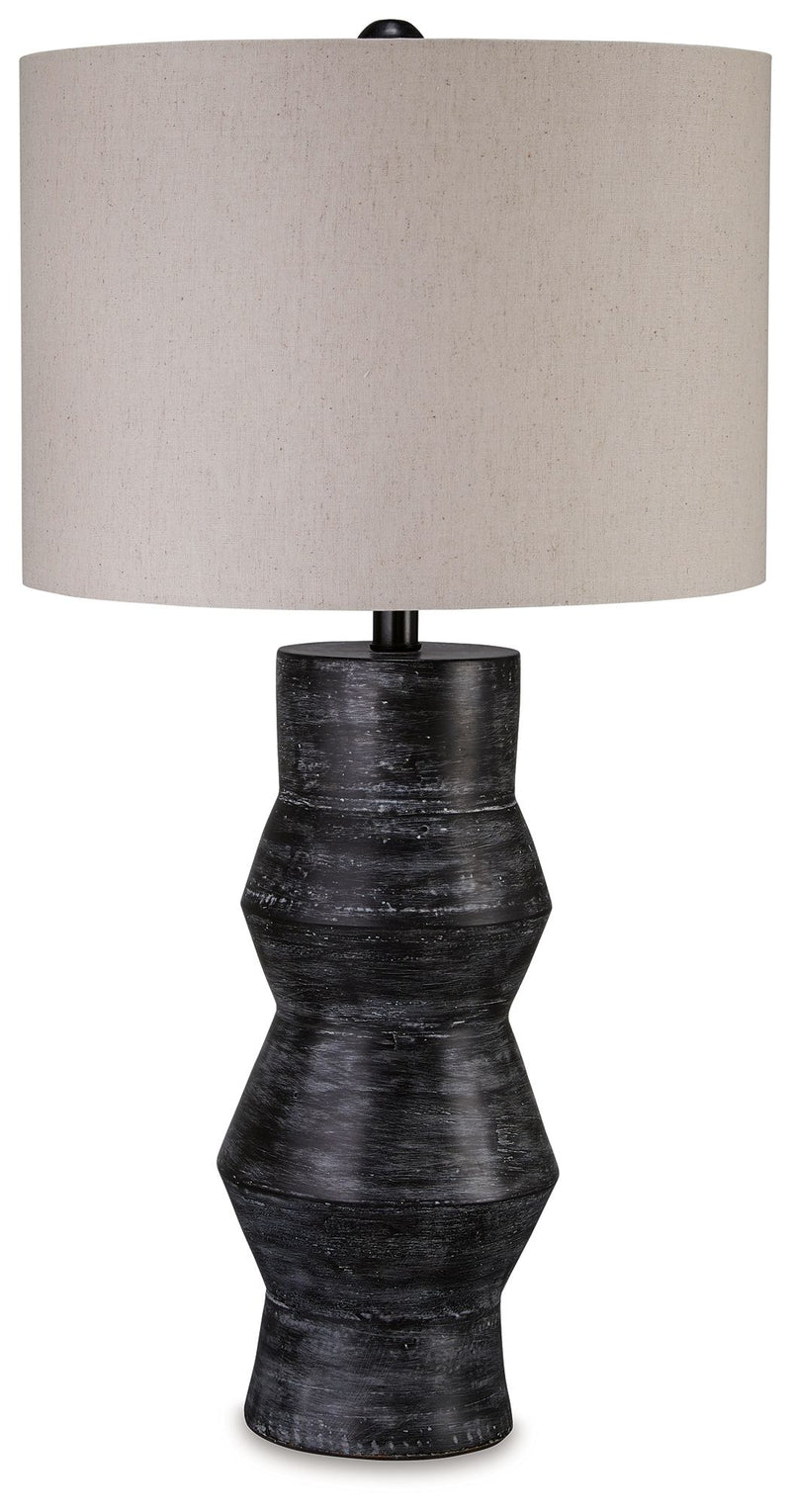Kerbert - Distressed Black - Terracotta Table Lamp - JaxCo Furniture