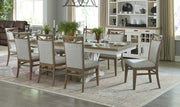 Americana Modern Dining - Extendable Trestle Table With 8 Upholstered Chairs - Cotton - JaxCo Furniture