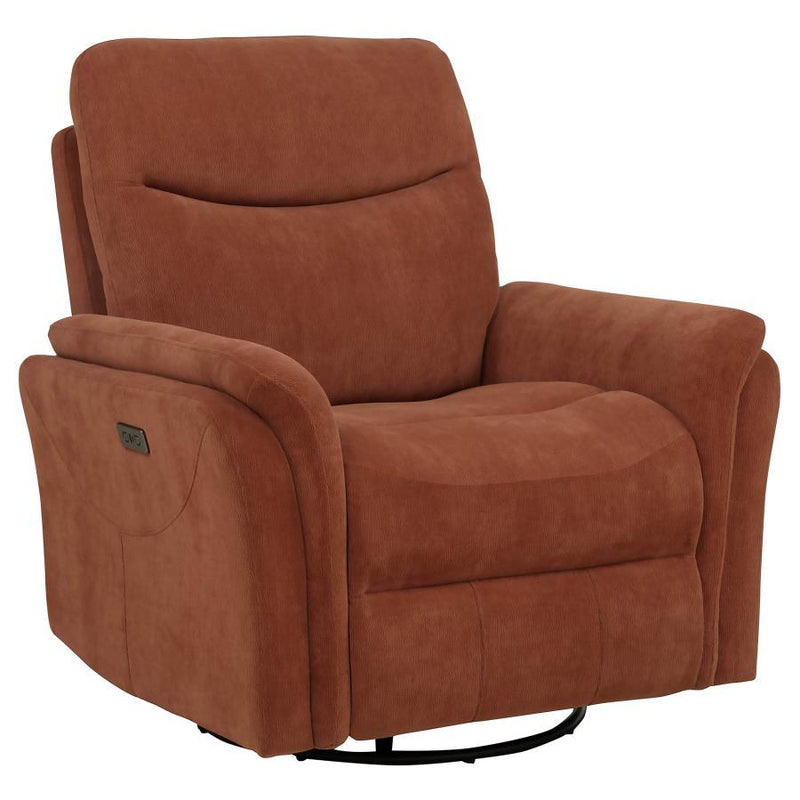 Adler - Upholstered Power Swivel Glider Recliner - JaxCo Furniture