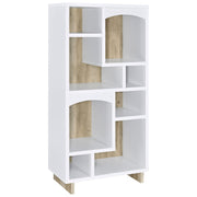 Dalton - 6-Shelf Bookcase - White And Distressed Pine - JaxCo Furniture