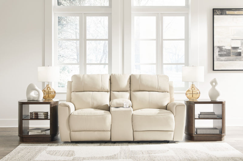 Dahlmoore - Almond - Dbl Power Reclining Loveseat With Console - JaxCo Furniture
