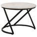 Miguel - Round Marble Top Coffee Table - White And Black - JaxCo Furniture