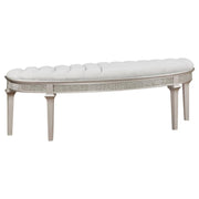 Evangeline - Curved Fabric Upholstered Bench - Silver Oak - JaxCo Furniture