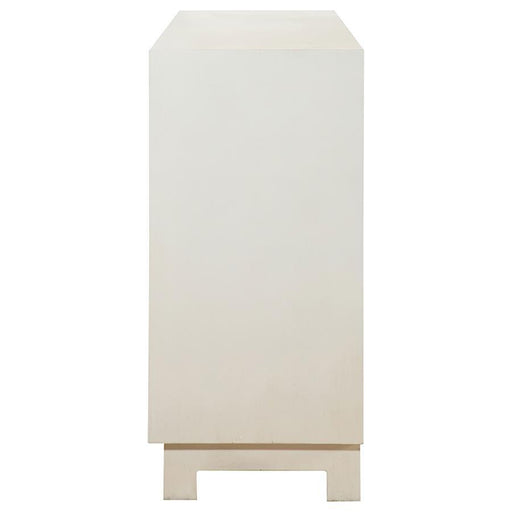 Voula - 4 Door Wood Accent Storage Cabinet - White And Gold - JaxCo Furniture