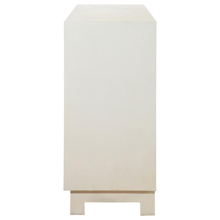 Voula - 4 Door Wood Accent Storage Cabinet - White And Gold - JaxCo Furniture