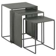 Imez - 3 Piece Rectangular Metal Nesting Table Set - Gray - JaxCo Furniture