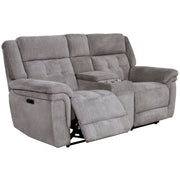 Richland - Power Reclining Console Loveseat - Bristol Gray - JaxCo Furniture