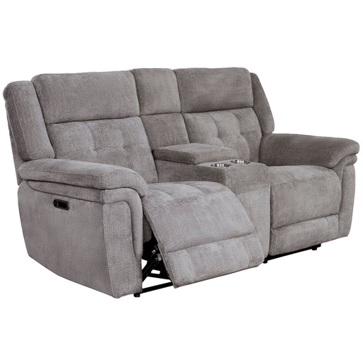 Richland - Power Reclining Console Loveseat - Bristol Gray - JaxCo Furniture