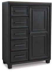 Foyland - Black / Brown - Door Chest - JaxCo Furniture