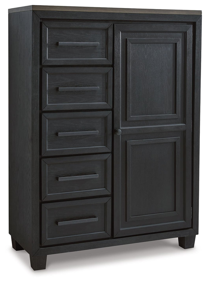Foyland - Black / Brown - Door Chest - JaxCo Furniture