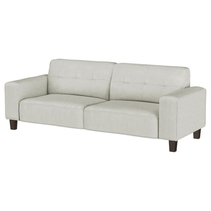 Deerhurst - Upholstered Track Arm Tufted Sofa - Greige - JaxCo Furniture