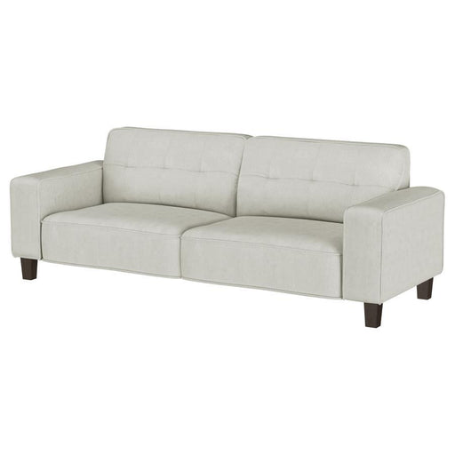Deerhurst - Upholstered Track Arm Tufted Sofa - Greige - JaxCo Furniture