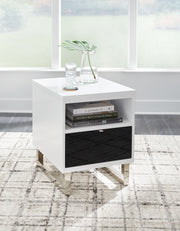 Gardoni - White / Black - Chair Side End Table - JaxCo Furniture