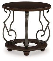 Frallyn - Dark Brown - Round End Table - JaxCo Furniture