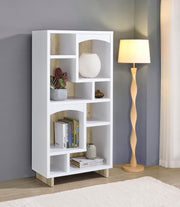 Dalton - 6-Shelf Bookcase - White And Distressed Pine - JaxCo Furniture