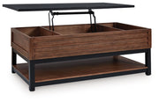 Kallari - Warm Brown / Black - Lift Top Cocktail Table - JaxCo Furniture