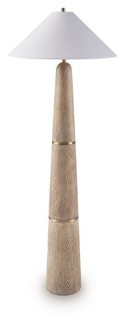 Gasparleigh - Brown / Gold Finish - Poly Floor Lamp - JaxCo Furniture