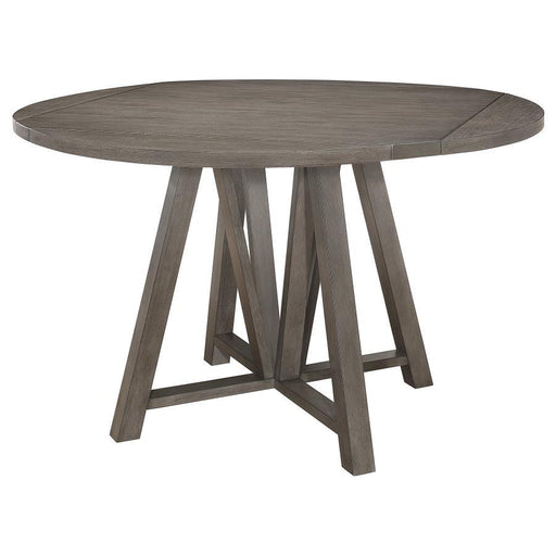 Athens - Round Drop Leaf Counter Dining Table - Gray - JaxCo Furniture