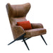 Amos - Leather Accent Chair - Brown - JaxCo Furniture