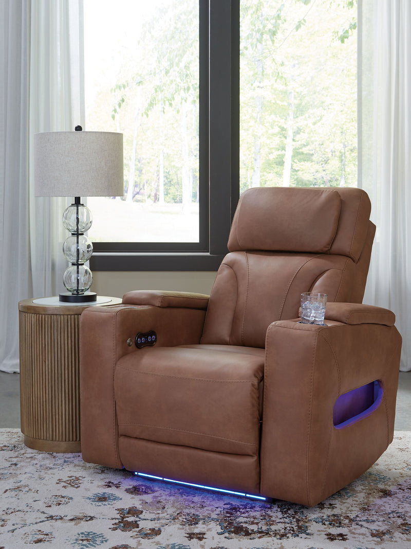 Clean-Slate - Caramel - Power Recliner / Adj Headrest - JaxCo Furniture