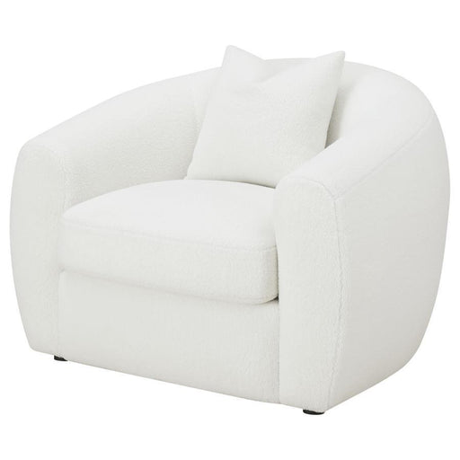 Isabella - Faux Sheepskin Upholstered Accent Chair Natural - Ivory - JaxCo Furniture