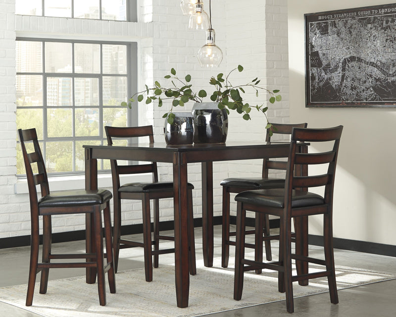 Coviar - Brown - DRM Counter Table Set (Set of 5) - JaxCo Furniture