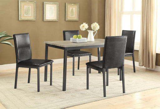 Garza - 5-Piece Rectangular Dining Table Set - Black - JaxCo Furniture