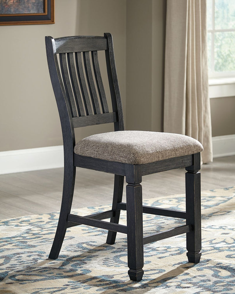 Tyler - Black / Grayish Brown - Upholstered Barstool (Set of 2) - JaxCo Furniture