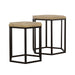 Adger - 2 Piece Hexagonal Nesting Tables - Natural And Black - JaxCo Furniture