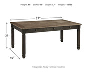 Tyler - Black / Gray - Rectangular Dining Room Table - JaxCo Furniture
