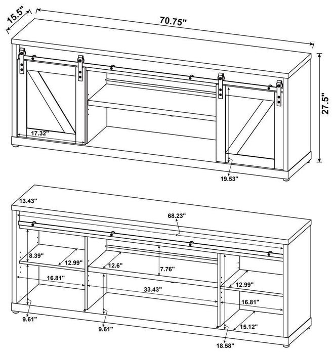 Brockton - 3-shelf Sliding Doors TV Console - JaxCo Furniture