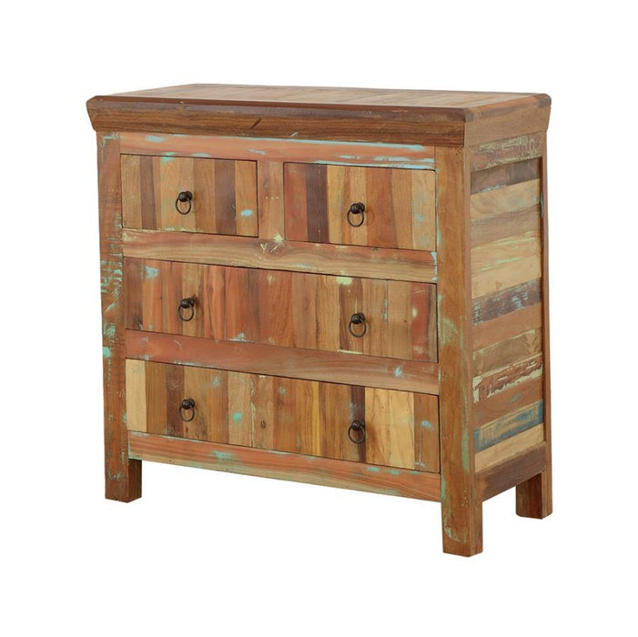 Harper - 4-Drawer Solid Reclaimed Wood Accent Cabinet - Brown - JaxCo Furniture