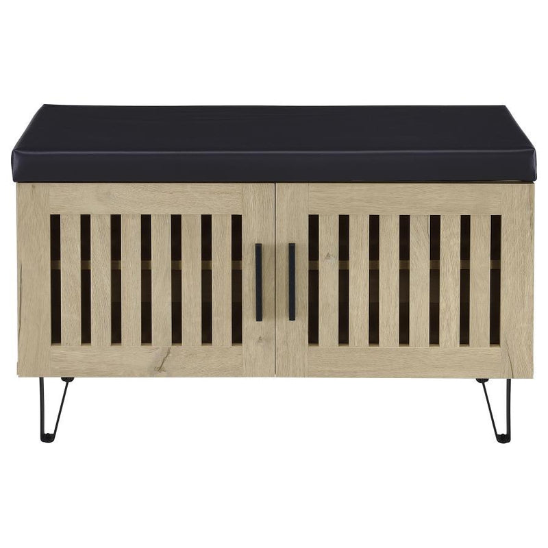 Brixton - 2-Door Padded Entryway Shoe Storage Bench - JaxCo Furniture