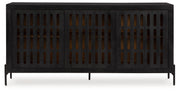 Vallisburg - Black / Natural - Accent Cabinet - JaxCo Furniture