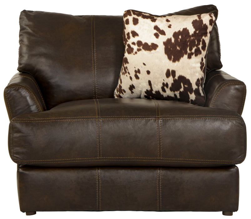 Pavia - Top Grain Italian Leather Chair With Cuddler Cushions - Cocoa - JaxCo Furniture