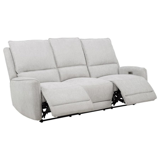 Sylmar - Chenille Upholstered Power Reclining Sofa - Dove Gray - JaxCo Furniture