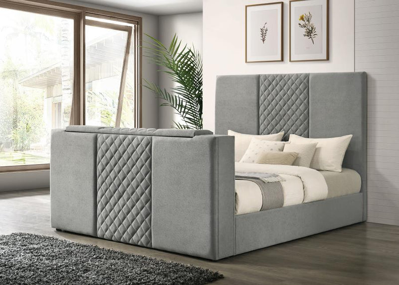 Tara - Upholstered Panel TV Bed - JaxCo Furniture