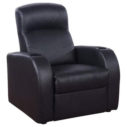 Cyrus - Upholstered Track Arm Recliner - Black - JaxCo Furniture