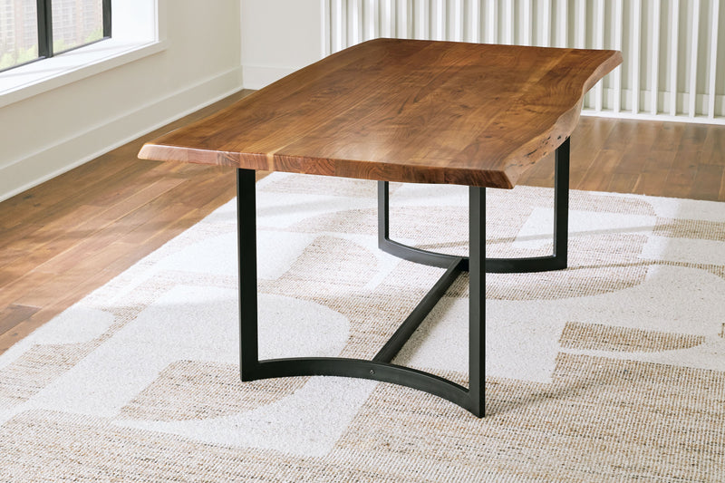 Fortmaine - Brown / Black - Rectangular Dining Room Table - JaxCo Furniture