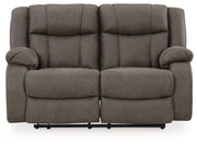 First Base - Gunmetal - Reclining Loveseat - JaxCo Furniture