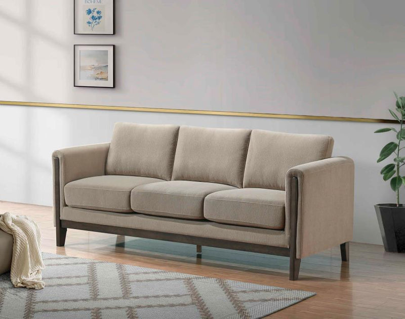 Islington - Fabric Upholstered Panel Arm Sofa - Taupe - JaxCo Furniture