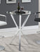 Denali - Round Glass Top Bistro Bar Table - Chrome - JaxCo Furniture