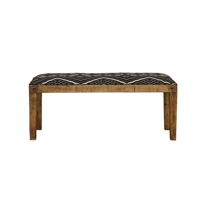 Lamont - Fabric Upholstered Accent Bench - Black And Natural - JaxCo Furniture