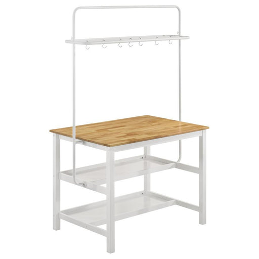 Edgeworth - Kitchen Island Counter Table With Pot Rack - White - JaxCo Furniture