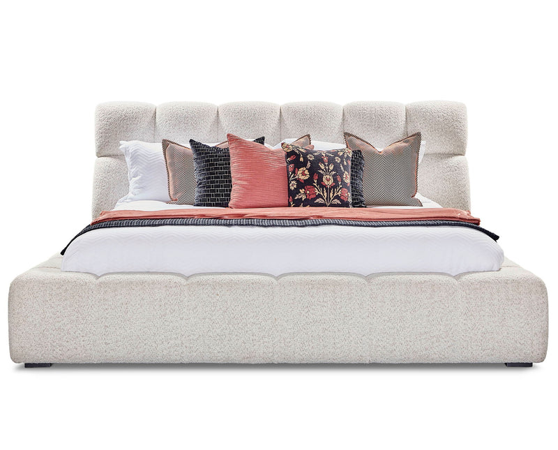 Escape - Fluffy River Rock Upholstered Bed - JaxCo Furniture