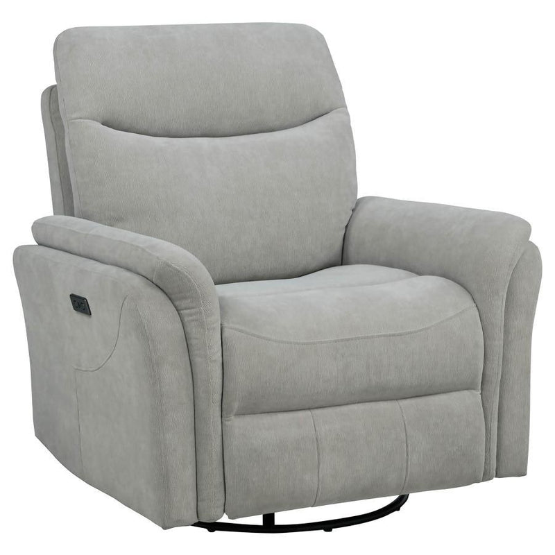 Adler - Upholstered Power Swivel Glider Recliner - JaxCo Furniture