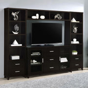 Lewes - 4 Piece TV Entertainment Center - Cappuccino - JaxCo Furniture