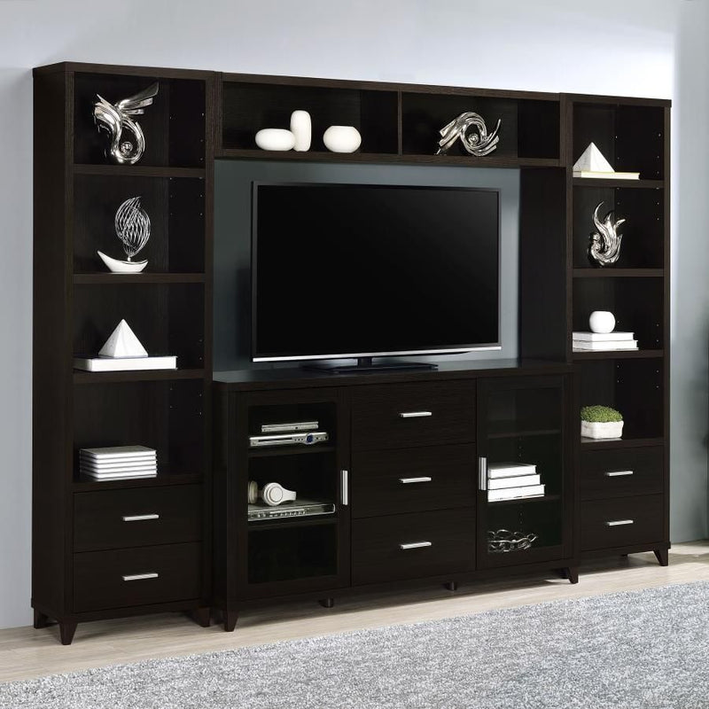 Lewes - 4 Piece TV Entertainment Center - Cappuccino - JaxCo Furniture