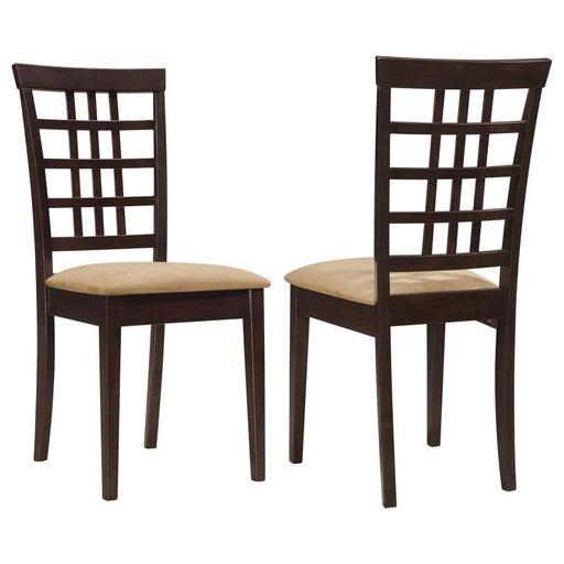 Kelso - Lattice Back Dining Side Chair (Set of 2) - Cappuccino - JaxCo Furniture