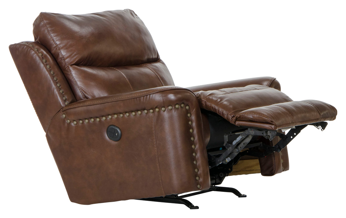 Ceretti - Power Wall Hugger Recliner - Brown Top Grain Italian Leather Match - JaxCo Furniture